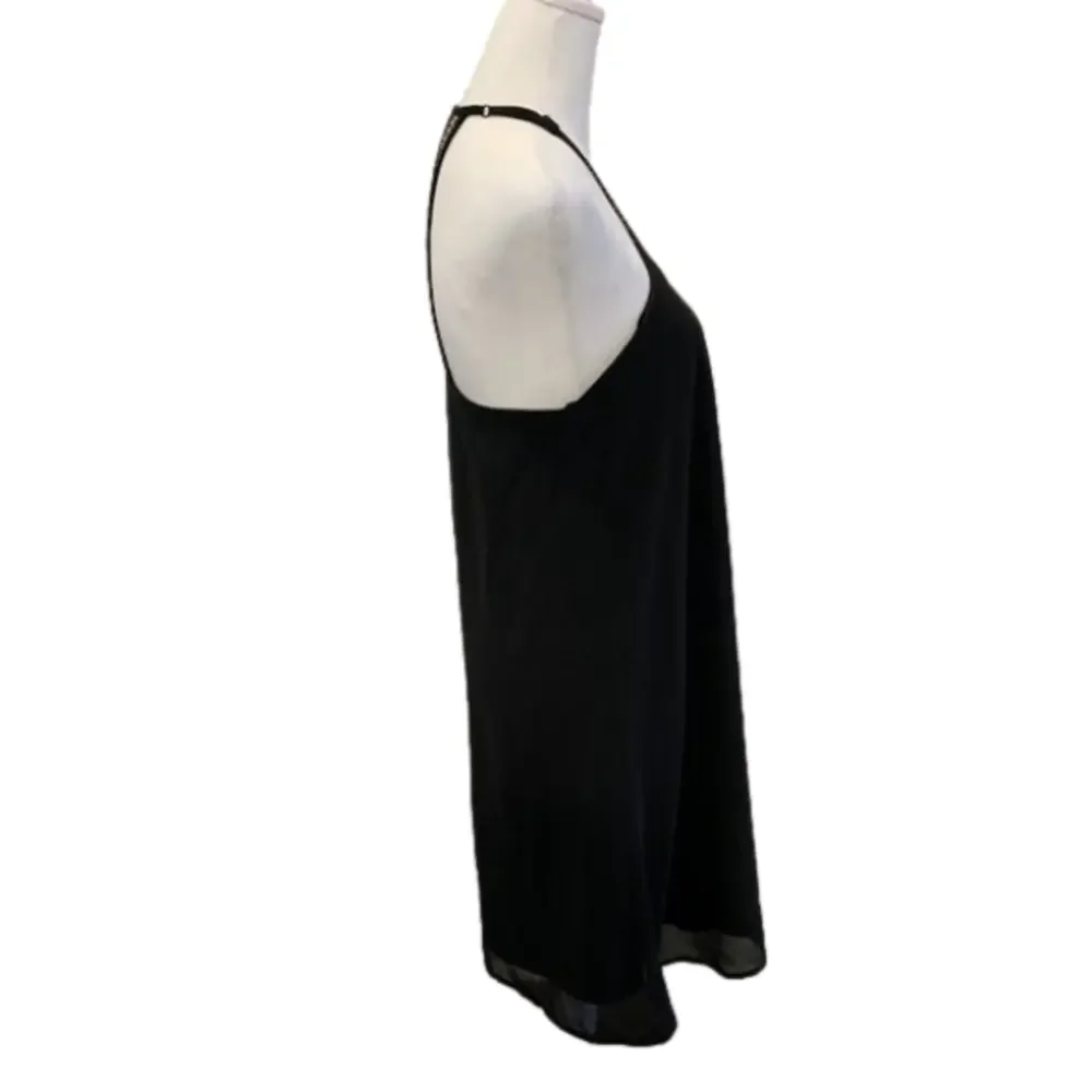 Little Black Dress, w/silver beading, adjustable straps, Midi length, size S - Picture 2 of 6